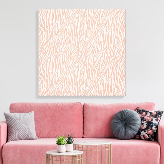 Peach Zebra Print Leinwanddruck (Insitu (Wohnzimmer))