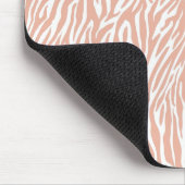 Peach Zebra Print Mousepad (Ecke)