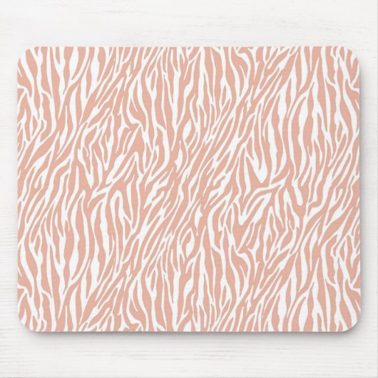 Peach Zebra Print Mousepad (Vorne)