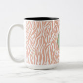 Peach Zebra Print Zweifarbige Tasse (Links)