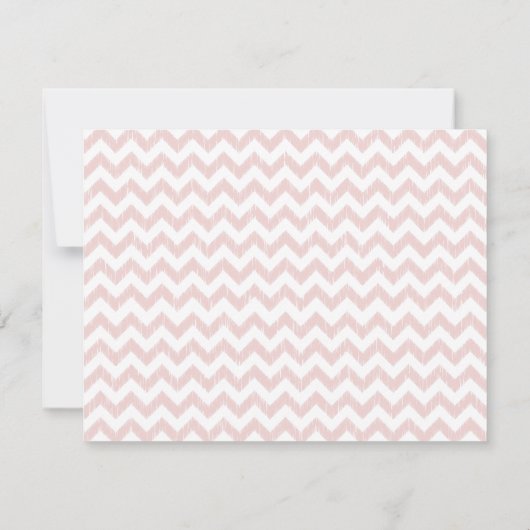 Peach Zickzack Ikat Mit Monogramm Flat Notecard Mitteilungskarte (Rückseite)