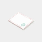 Peach Zickzack Ikat Mit Monogramm Post - Anmerkung Post-it Klebezettel (angewinkelt)