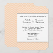 Peach Zickzack Wedding Einladungen (Vorne/Hinten)