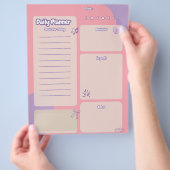 Peache und Lila ästhetische Tagesplanerseite Flyer (Hand)
