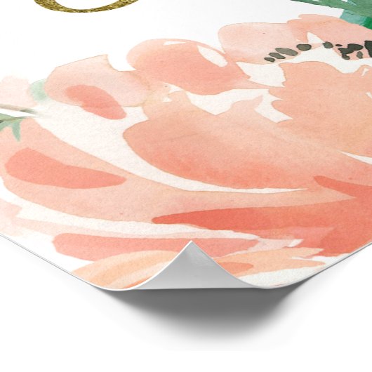 Peaches Blumenrahmen Foto Poster (Ecke)