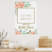 Peaches Blumenrahmen Foto Poster (Küche)