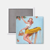 Peaches Button hoch Magnet (Vorderseite/Rückseite)