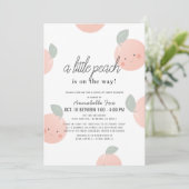 Peaches & Creme Niedlich Kawaii Drive-by Baby Show Einladung (Stehend Vorderseite)