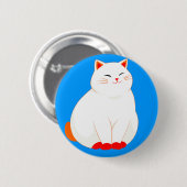 Peaches, die lächelnde Katze Button (Vorne & Hinten)