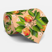 Peaches Frucht Floral Krawatte (Gerollt)
