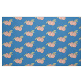 Peaches Frucht Muster blaues Gewebe Stoff (Fat Quarter (45,7 x 55,9 cm))
