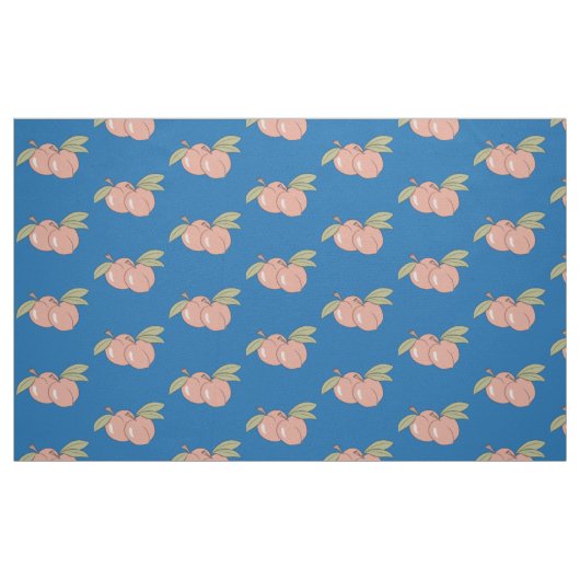 Peaches Frucht Muster blaues Gewebe Stoff (Fat Quarter (45,7 x 55,9 cm))