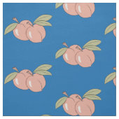 Peaches Frucht Muster blaues Gewebe Stoff (Muster)