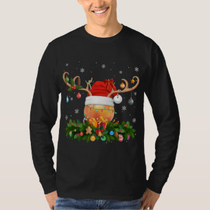 Peaches Fruit Lover Rentier Weihnachtsmannmütze Pe T-Shirt