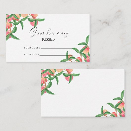 Peaches - raten Sie, wie viele Küsse Bridgame Begleitkarte (Vorne/Hinten)