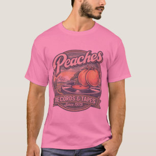 Peaches Records and Tapes Oval 1975 Retro T-Shirt