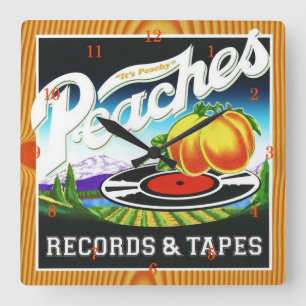 Peaches Records & Tapes Wanduhr