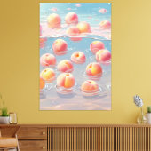 Peaches Stretched Canvas Print Leinwanddruck (Insitu (Wohnzimmer))