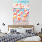 Peaches Stretched Canvas Print Leinwanddruck (Insitu (Schlafzimmer))