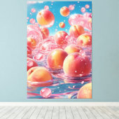 Peaches Stretched Canvas Print Leinwanddruck (Insitu (Holzboden))