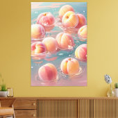 Peaches Stretched Canvas Print Leinwanddruck (Insitu (Wohnzimmer))