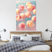 Peaches Stretched Canvas Print Leinwanddruck (Insitu (Schlafzimmer))