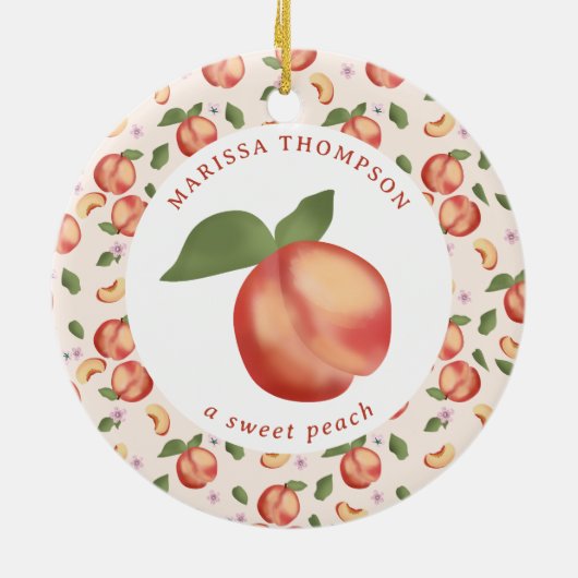 Peaches Sweet Peach Baby Girl Keramik Ornament (Hinten)