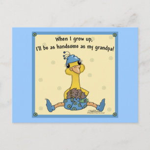 Peachick Handsome wie Opa Postkarte