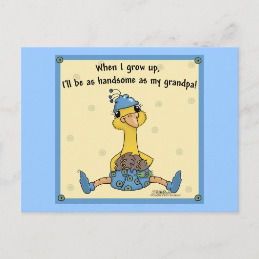 Peachick Handsome wie Opa Postkarte (Vorderseite)