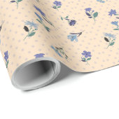 Peachify Pastel Blüten Geschenkpapier (Rolleneckpunkt)