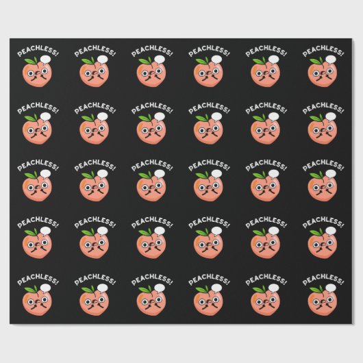 Peachless Funny Fruchtpeach Pun Dark BG Geschenkpapier (Flach)