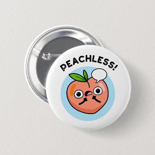Peachless Funny Fruit Peach Puff Button (Vorne & Hinten)