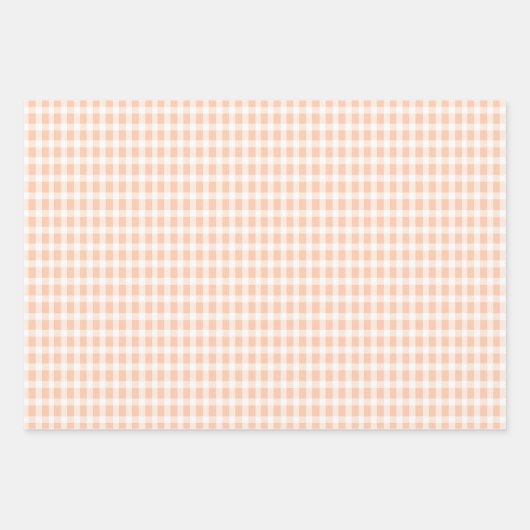 Peachoms Blütenblütenpapier Gingham Wrapping Geschenkpapier Set (Vorderseite 2)