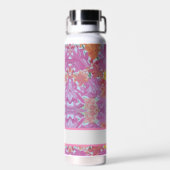 Peachrosa Floral Floral Wasserflasche Trinkflasche (Rückseite)