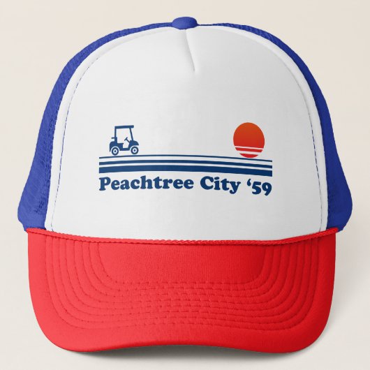 Peachtour City Georgia Lifestyle Golf Club Truckerkappe (Vorderseite)