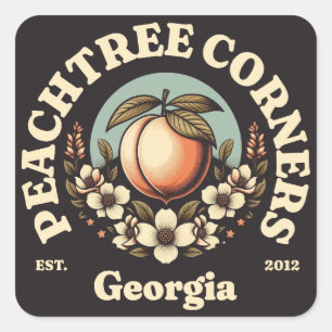 Peachtree Corners, Georgia Quadratischer Aufkleber