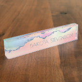 Peachy Agate | Hübsch Soft Pastel Ombre Branding Namensplakette (Seite)