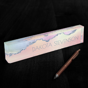 Peachy Agate   Hübsch Soft Pastel Ombre Branding Namensplakette