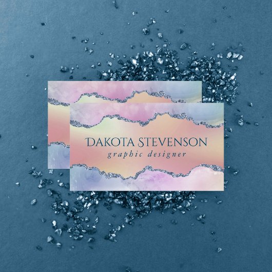 Peachy Agate | Hübsch Soft Pastel Ombre Branding Visitenkarte