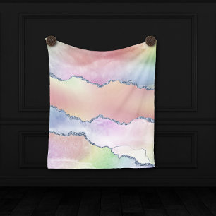 Peachy Agate   Hübsch Soft Pastel Watercolor Ombre Fleecedecke
