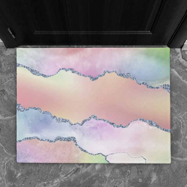 Peachy Agate | Hübsch Soft Pastel Watercolor Ombre Fußmatte (Von Creator hochgeladen)