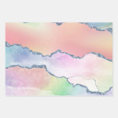 Peachy Agate | Hübsch Soft Pastel Watercolor Ombre Geschenkpapier Set (Vorderseite 3)