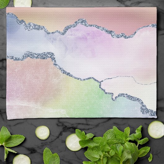 Peachy Agate | Hübsch Soft Pastel Watercolor Ombre Geschirrtuch