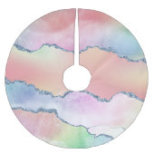 Peachy Agate | Hübsch Soft Pastel Watercolor Ombre Polyester Weihnachtsbaumdecke (Vorderseite)