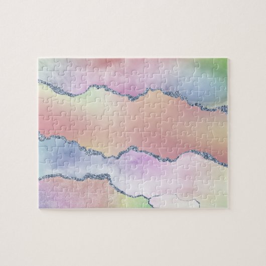 Peachy Agate | Hübsch Soft Pastel Watercolor Ombre Puzzle (Horizontal)