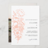 Peachy Anemone Einladung (Vorne/Hinten)