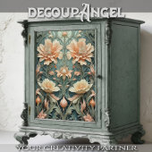 Peachy Aqua Elegante - Decoupage - Seidenpapier
