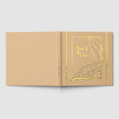 Peachy Beige Gold Wedding Foil Gästebuch (Voll)