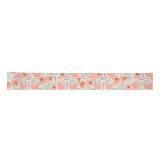 Peachy Blooms Boho Pattern Peach Satinband (Vorderseite)