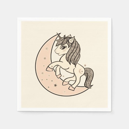 Peachy Blush Pink Celestial Moon Babydusche Serviette (Vorderseite)